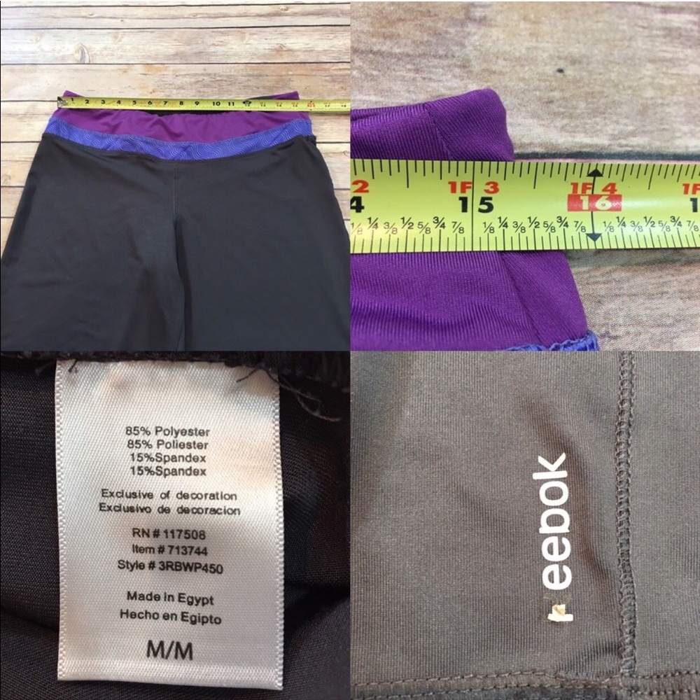 Size Medium Reebok Gray Straight Leg Yoga Pants - Picture 3 of 8